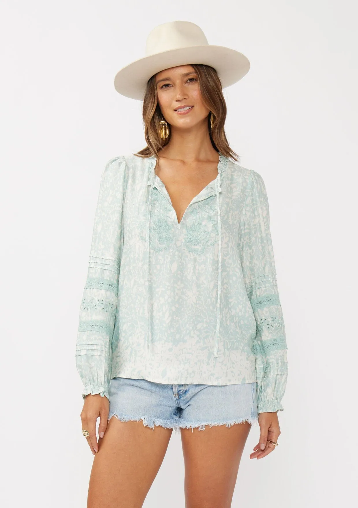 Tidal Flow Embroidered Blouse
