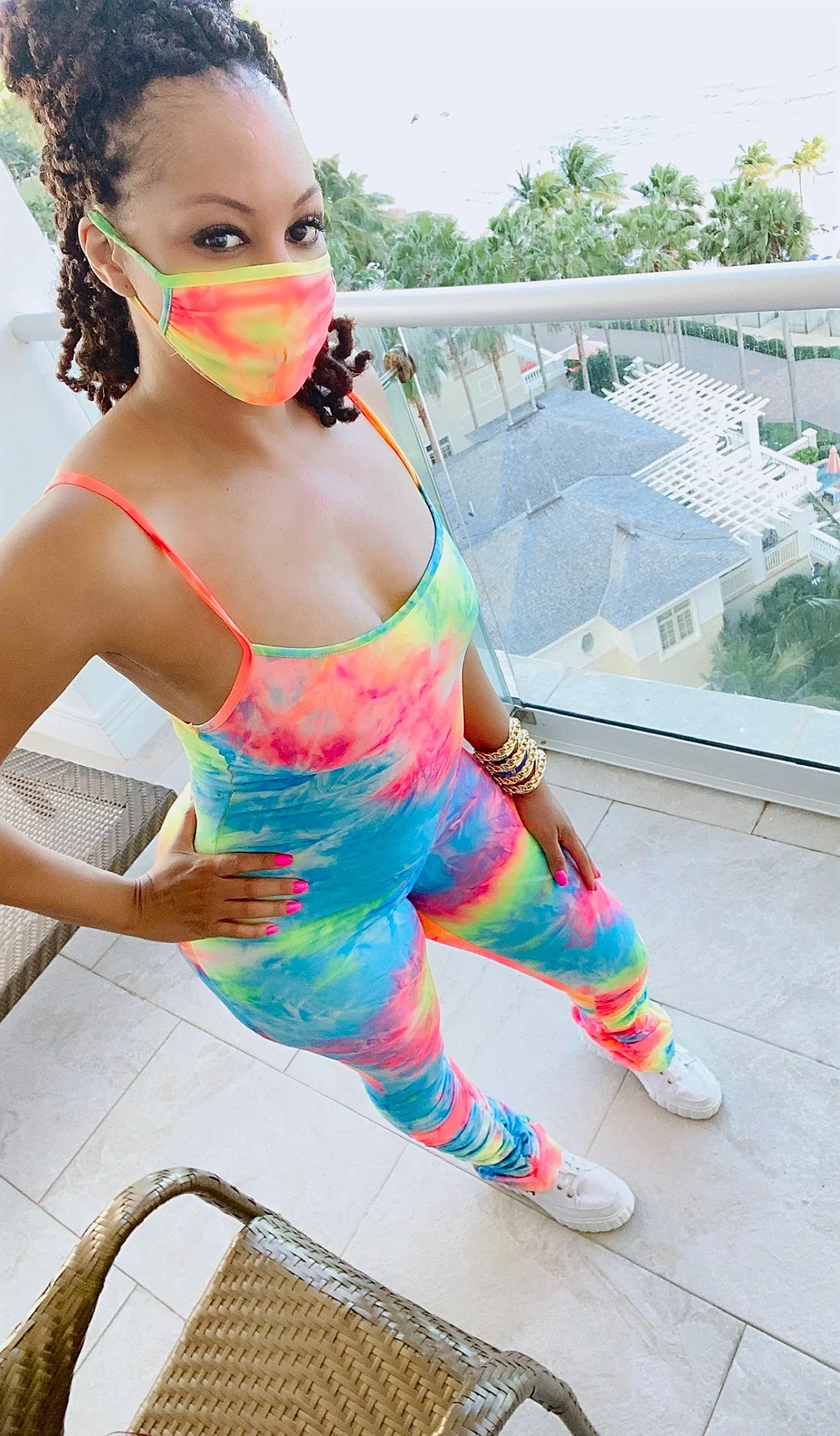 TieDye Stacked BodyCon Jumper