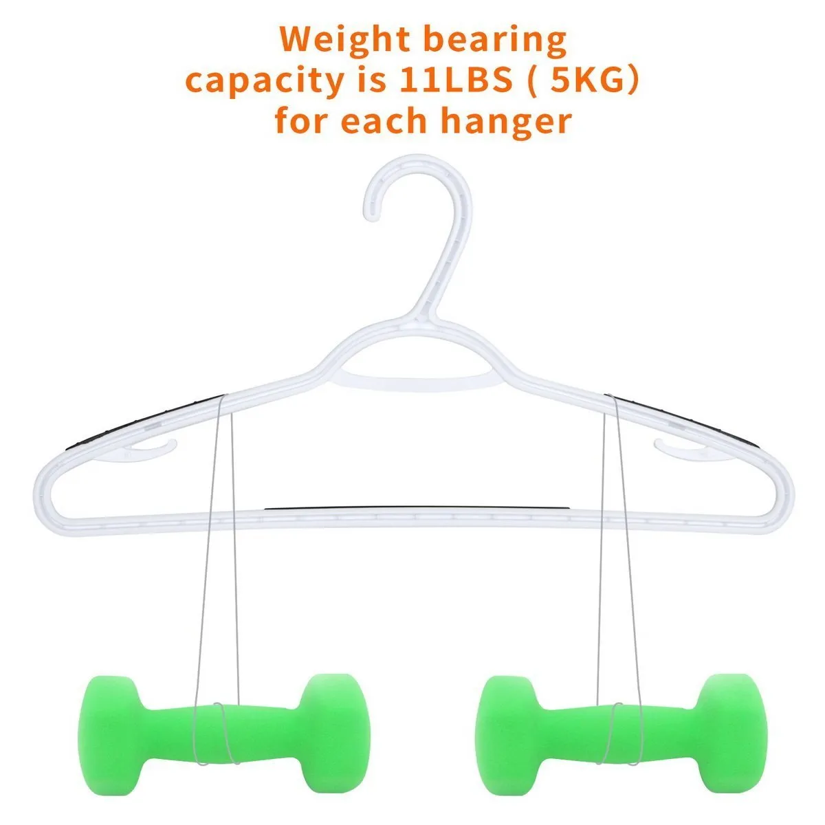 TIMMY Plastic Hangers 40 Pack Heavy Duty Clothes Hangers with Built-in Grip Non-Slip Pads Space Saving Super Lightweight Organizer for Closet Wardrobe,Perfect for Blouses Shirts and More(White&Grey)