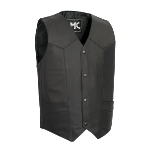 Top Shot Men's Motorcycle Western Style Leather Vest - Extreme Biker Leather