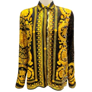 Versace Black / Gold 2018 Versace Tribute Baroque SS 1992 Silk Blouse