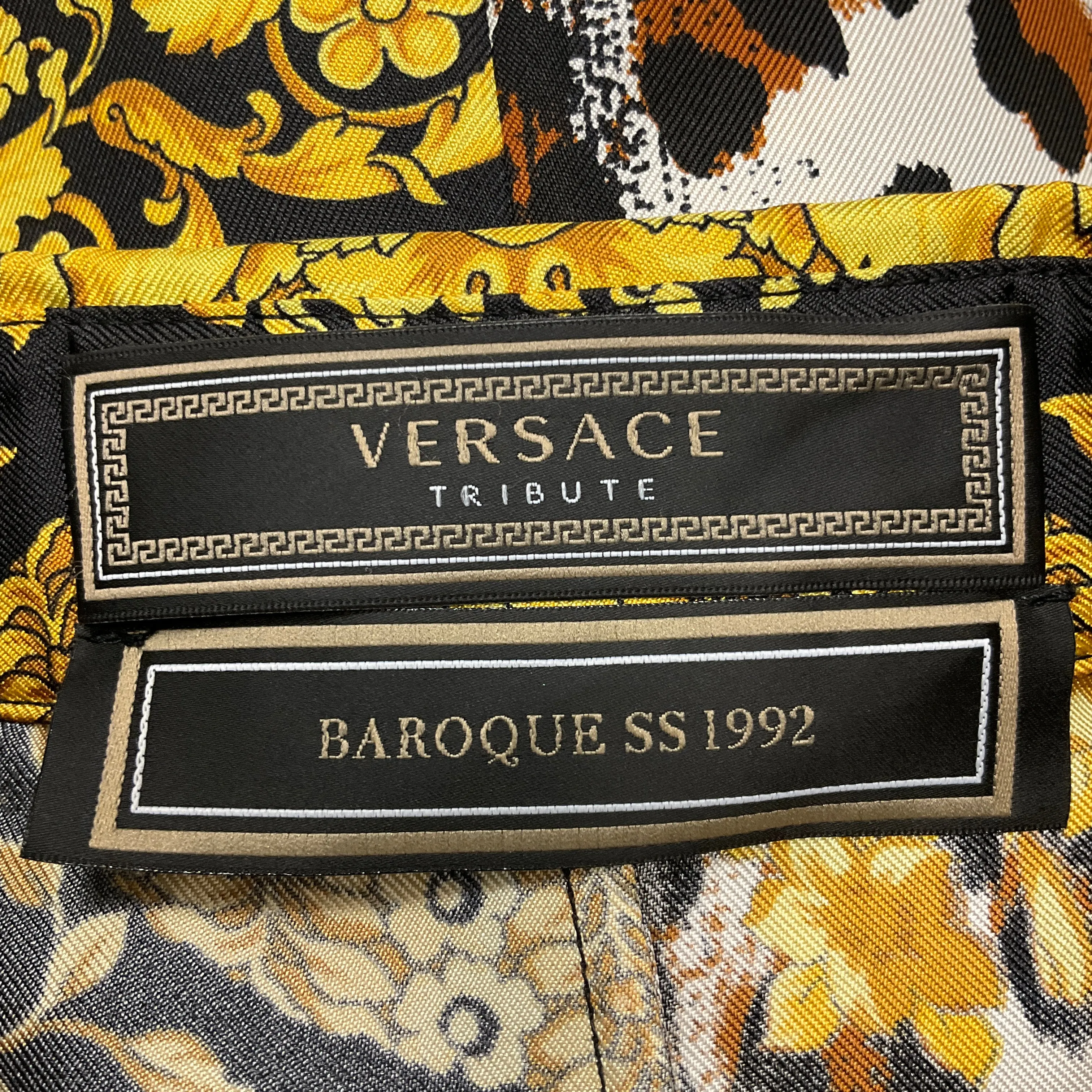 Versace Black / Gold 2018 Versace Tribute Baroque SS 1992 Silk Blouse