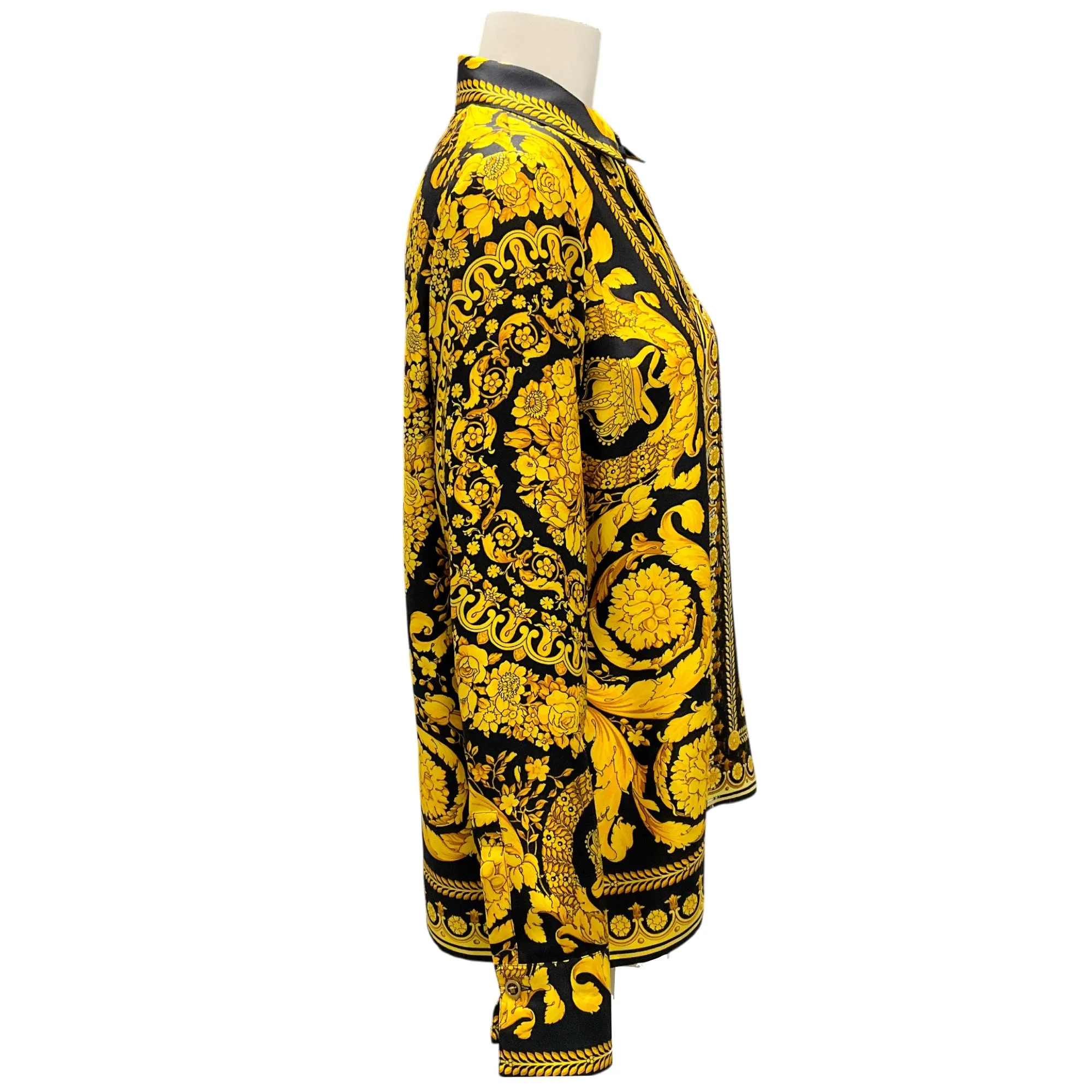 Versace Black / Gold 2018 Versace Tribute Baroque SS 1992 Silk Blouse