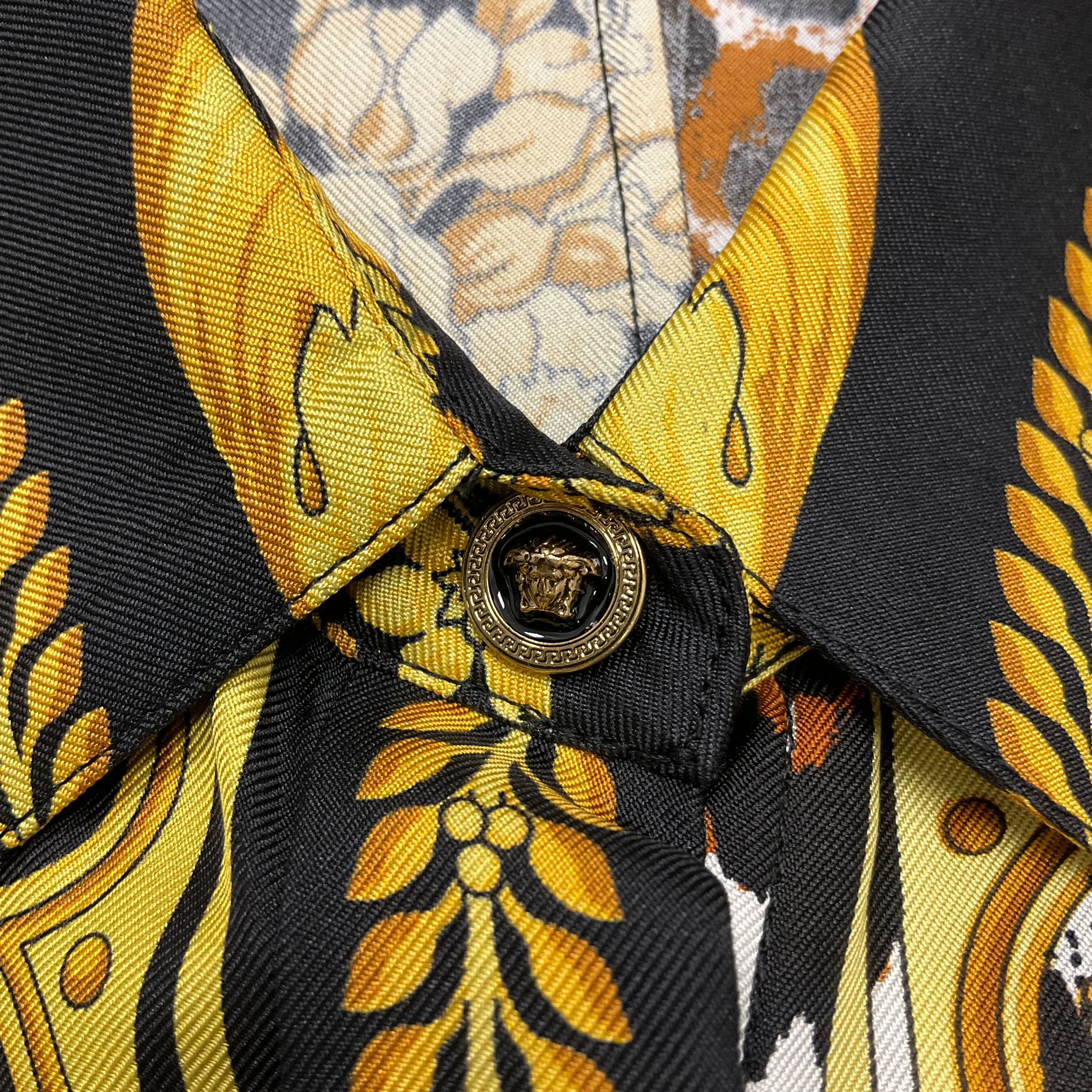 Versace Black / Gold 2018 Versace Tribute Baroque SS 1992 Silk Blouse