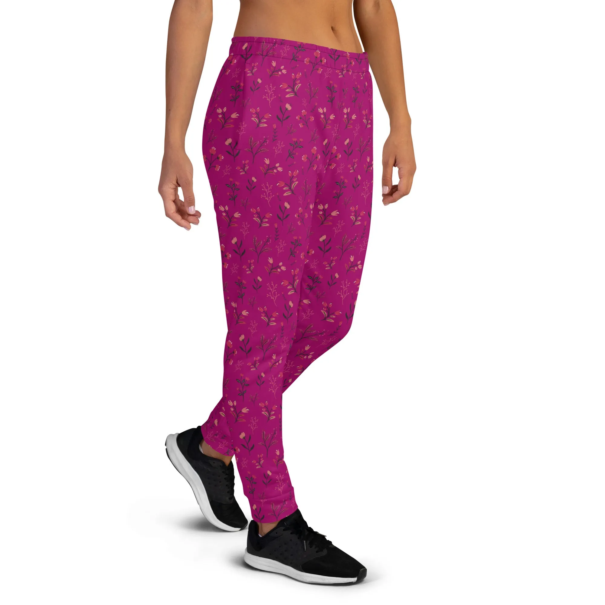 Viva Magenta Floral Joggers (XS-3XL)