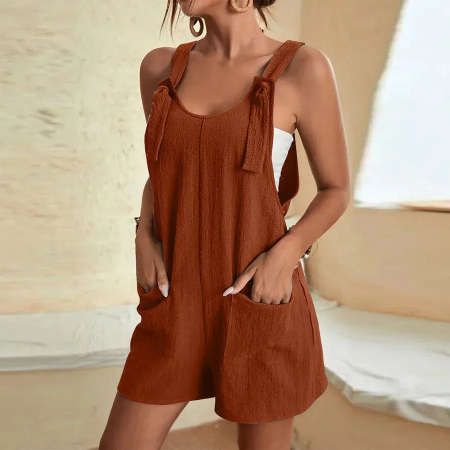women's home daily casual solid color shorts rompers