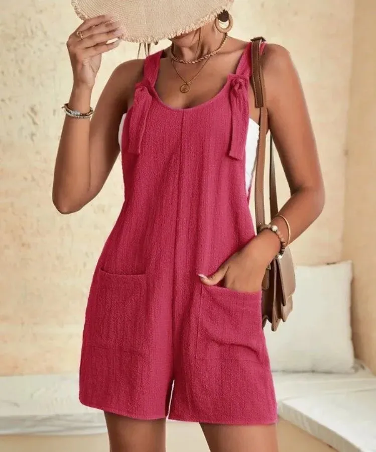 women's home daily casual solid color shorts rompers