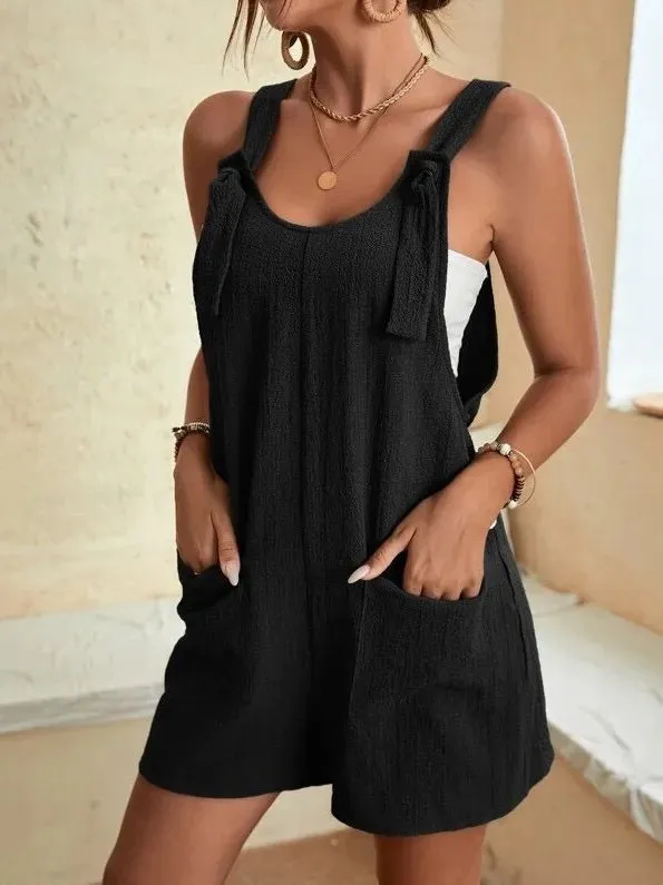 women's home daily casual solid color shorts rompers