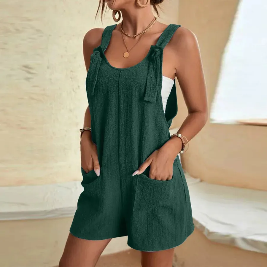 women's home daily casual solid color shorts rompers