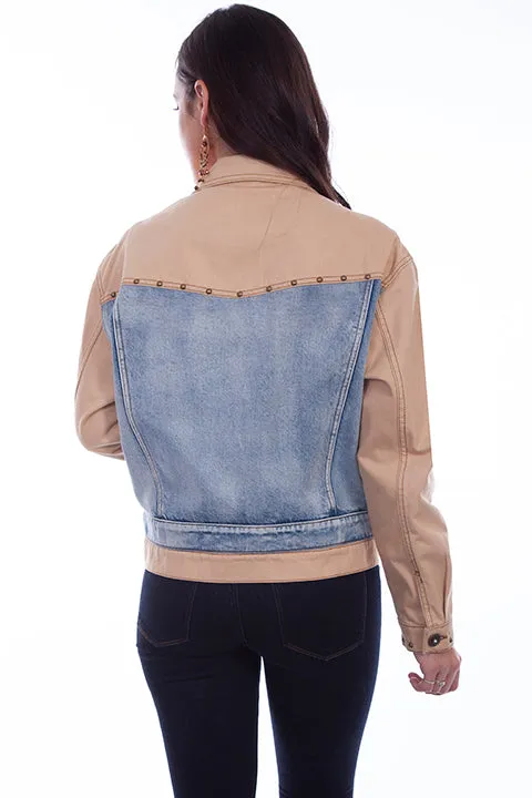Women's Honey Creek Jacket Collection: Color Blocked Denim Tan
