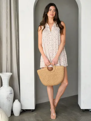 WOMEN'S SLEEVELESS BUTTON UP PRINTED ROMPER