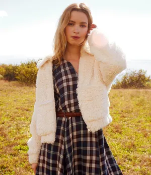Ziggy Faux Shearling Jacket in Chalk
