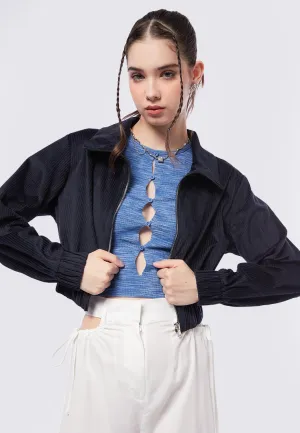 Zip Up Crop Denim Jacket