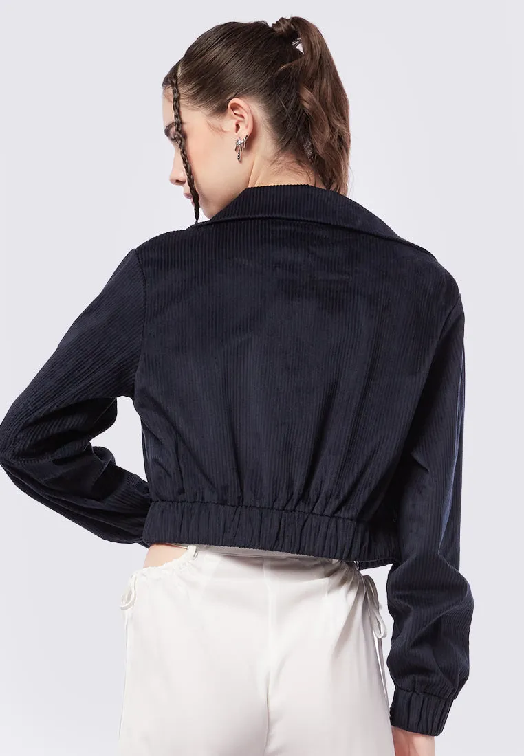 Zip Up Crop Denim Jacket